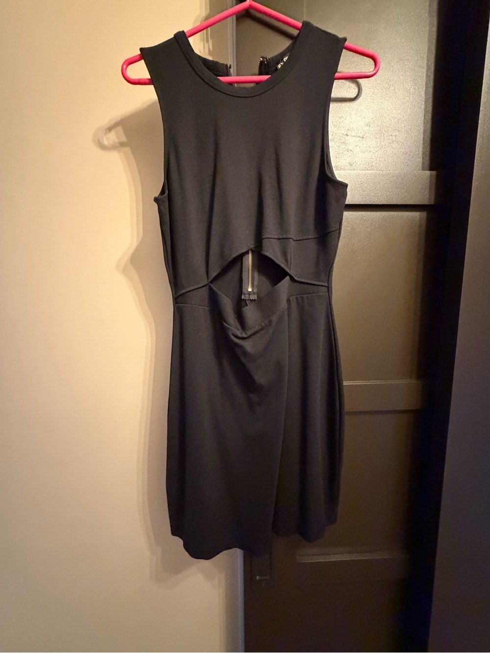 Express Black Sleeveless Mini Dress with Midriff Cutout